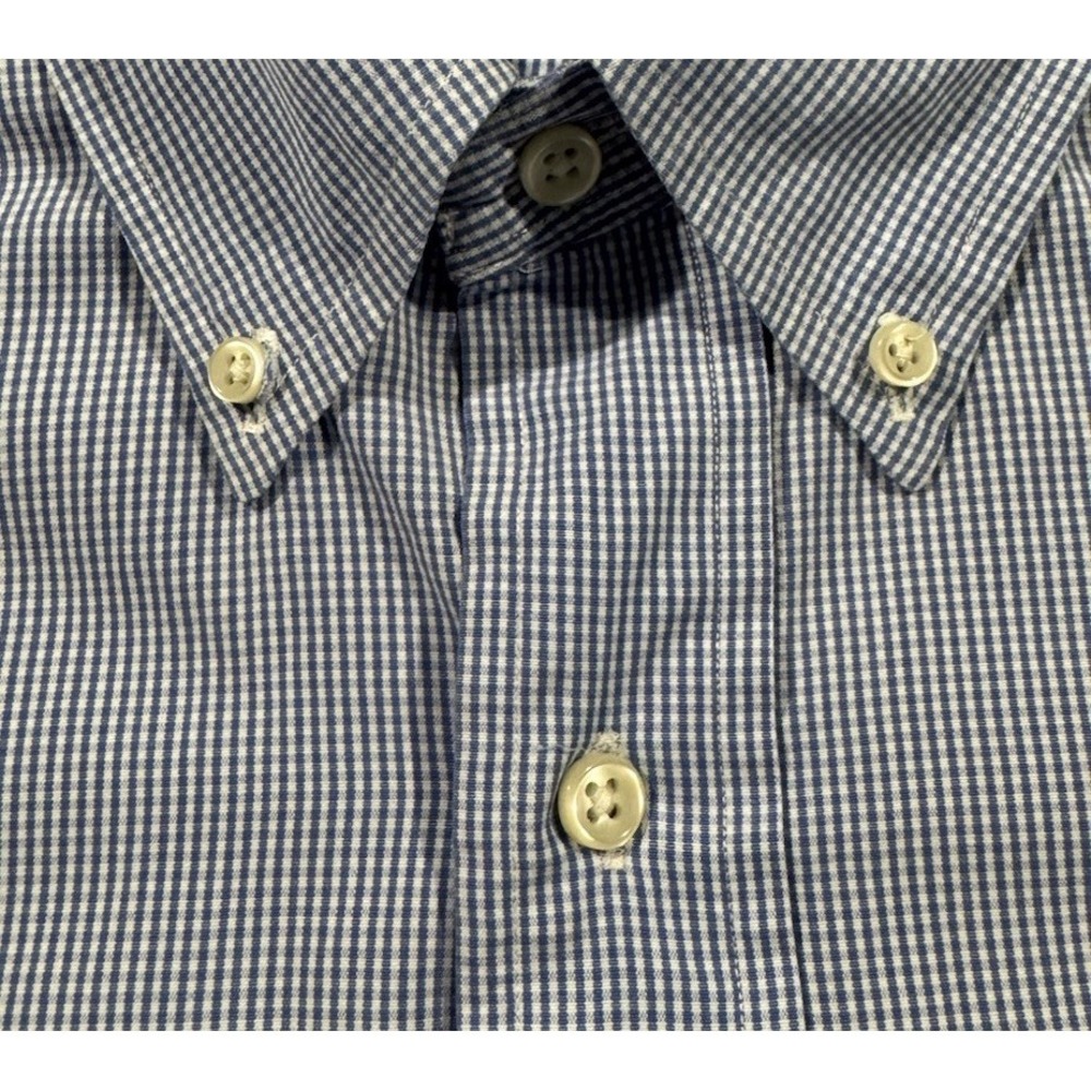 Ralph Lauren Shirt Mens Large Blue White Gingham Button Down Long Sleeve Preppy - Picture 2 of 10